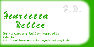 henrietta weller business card